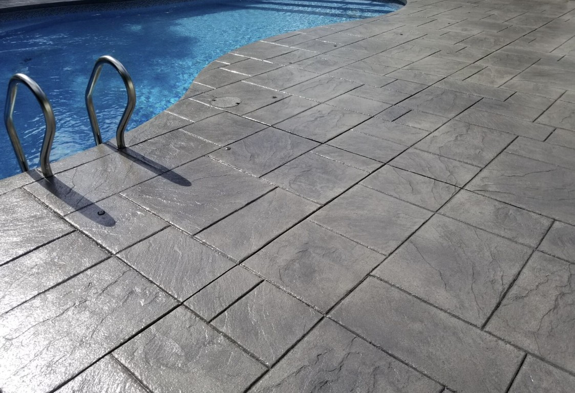 Stamped decorative concrete pool deck in Oviedo, FL
